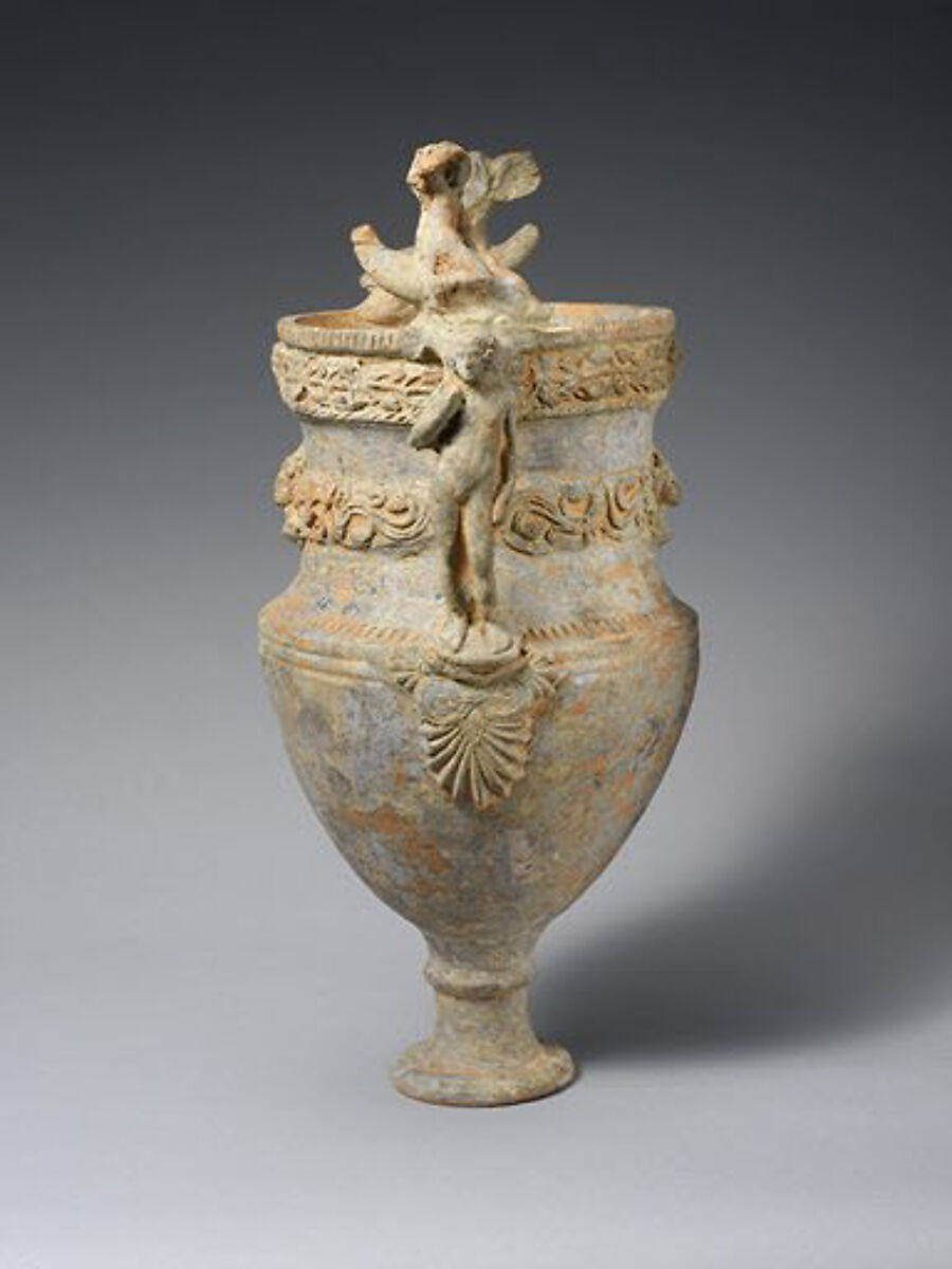 Terracotta volute-krater (bowl for mixing wine and water), Attributed to the Bolsena Group, Terracotta, Etruscan