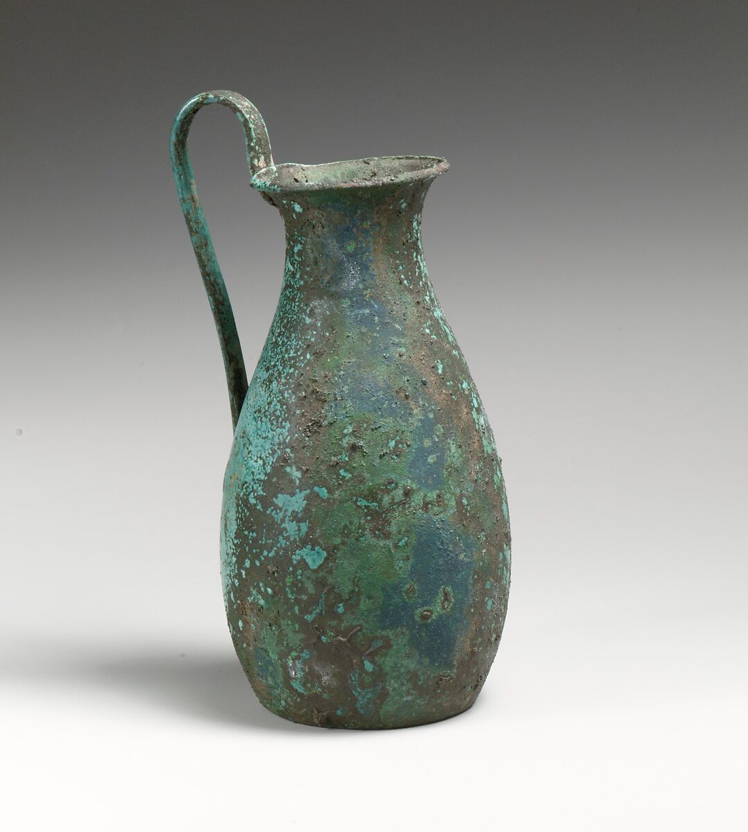 Bronze oinochoe: olpe (jug), Bronze, Etruscan 