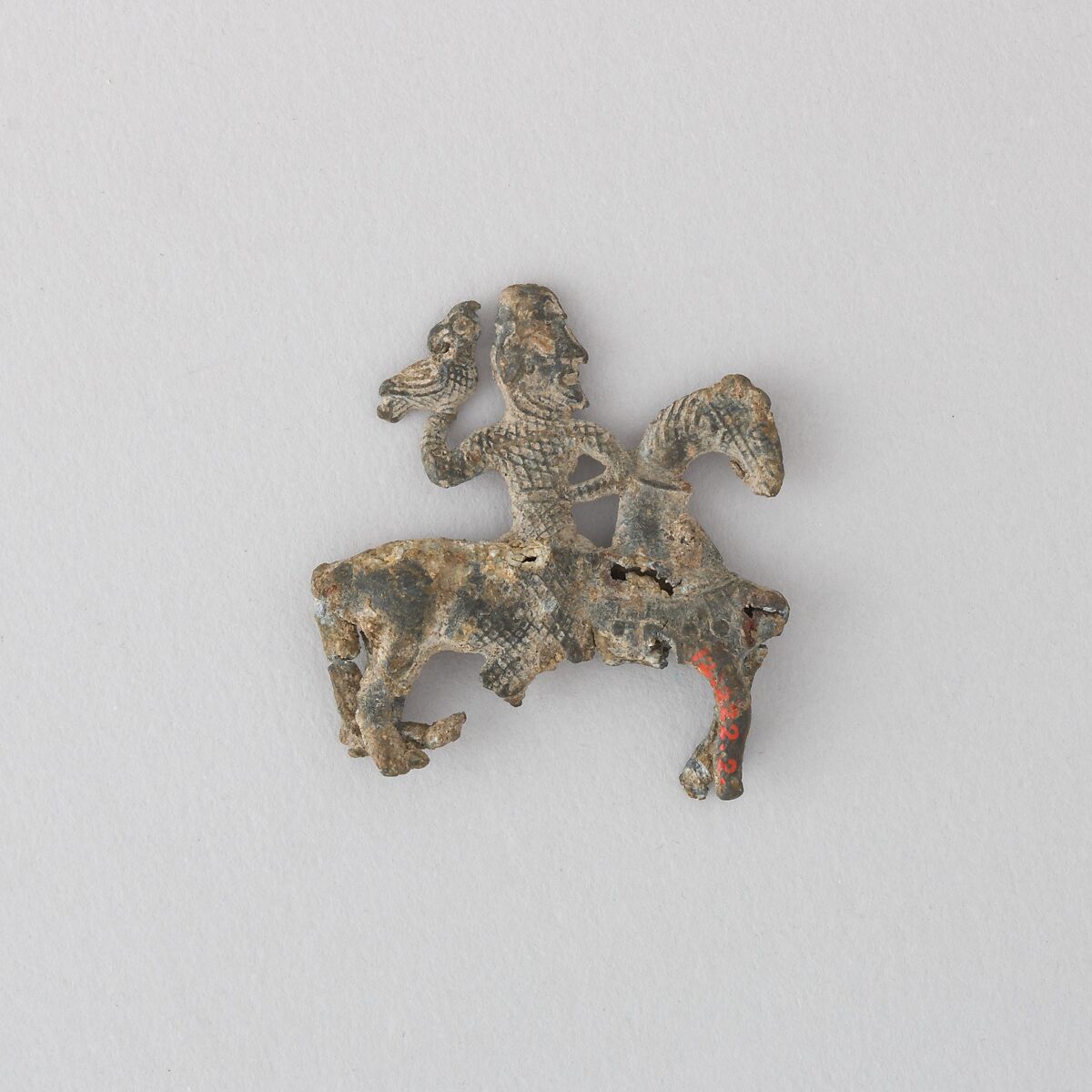 Man on Horseback with Falcon, Lead, French