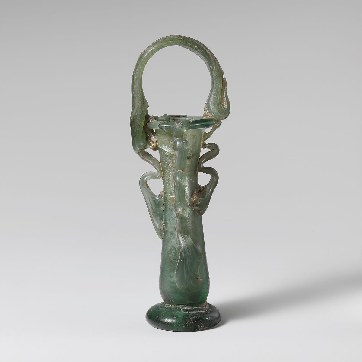 Glass cosmetic flask (kohl tube), Glass, Roman, Syrian 