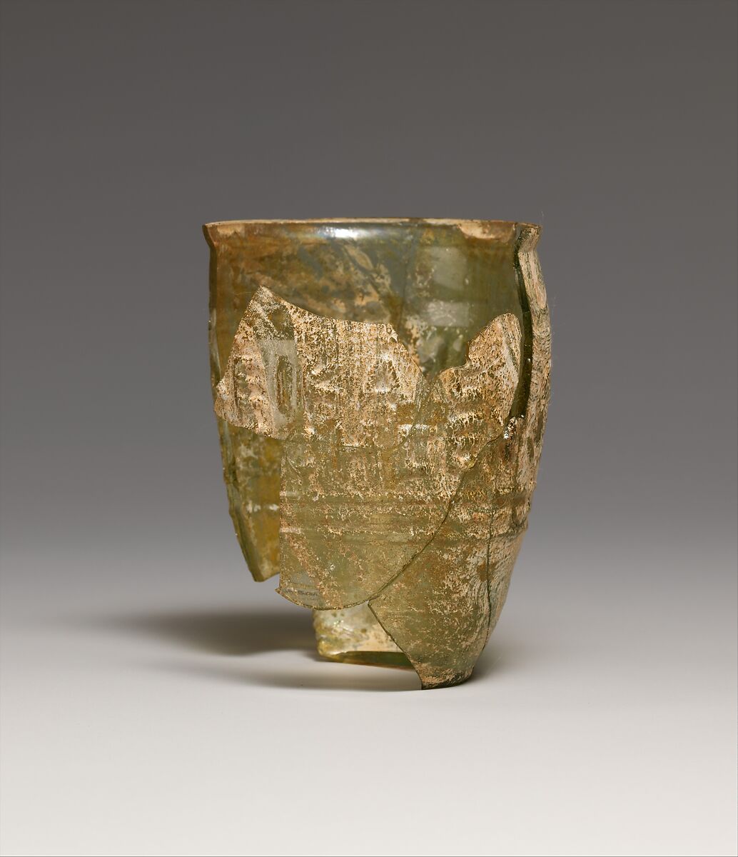 Glass beaker signed by Neikais, Glass, Roman, Syro-Palestinian