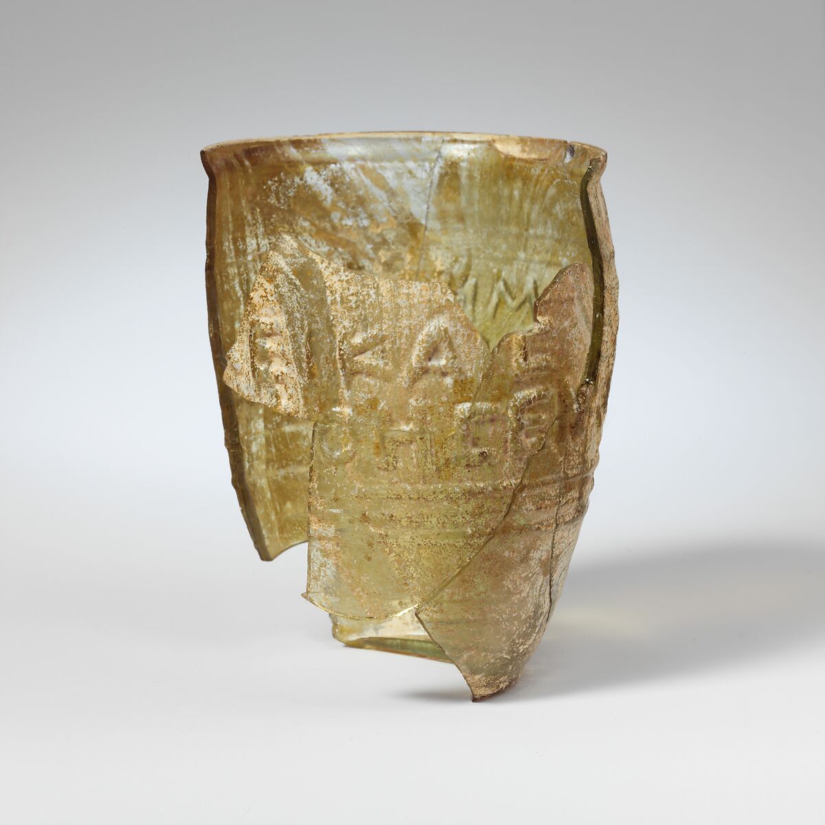 Glass beaker signed by Neikais, Glass, Roman, Syro-Palestinian