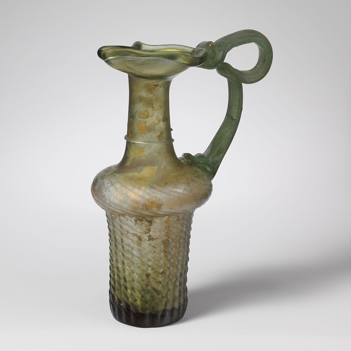 Glass jug with trefoil rim, Glass, Roman, Syrian 