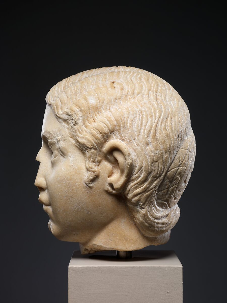 Marble portrait head of a woman, Marble, Roman