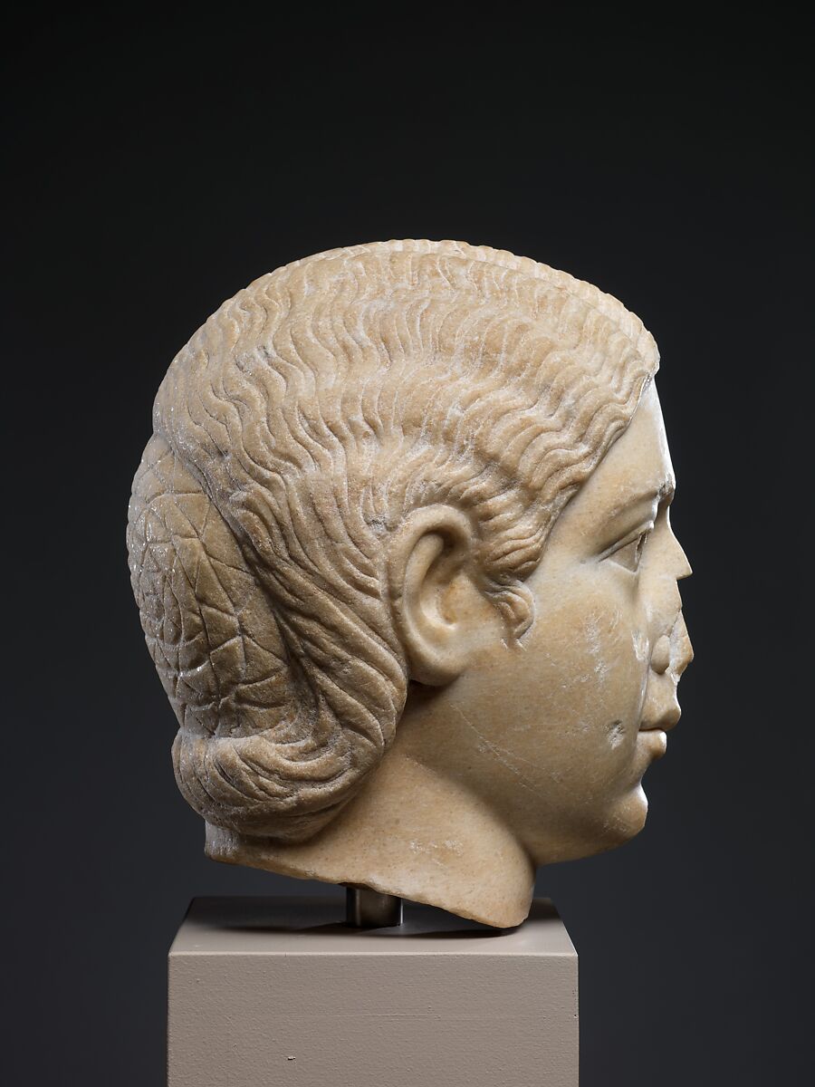 Marble portrait head of a woman, Marble, Roman