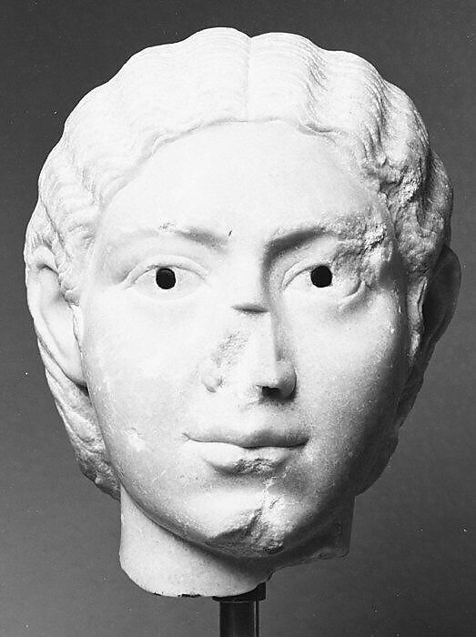 Marble portrait head of a woman, Marble, Roman