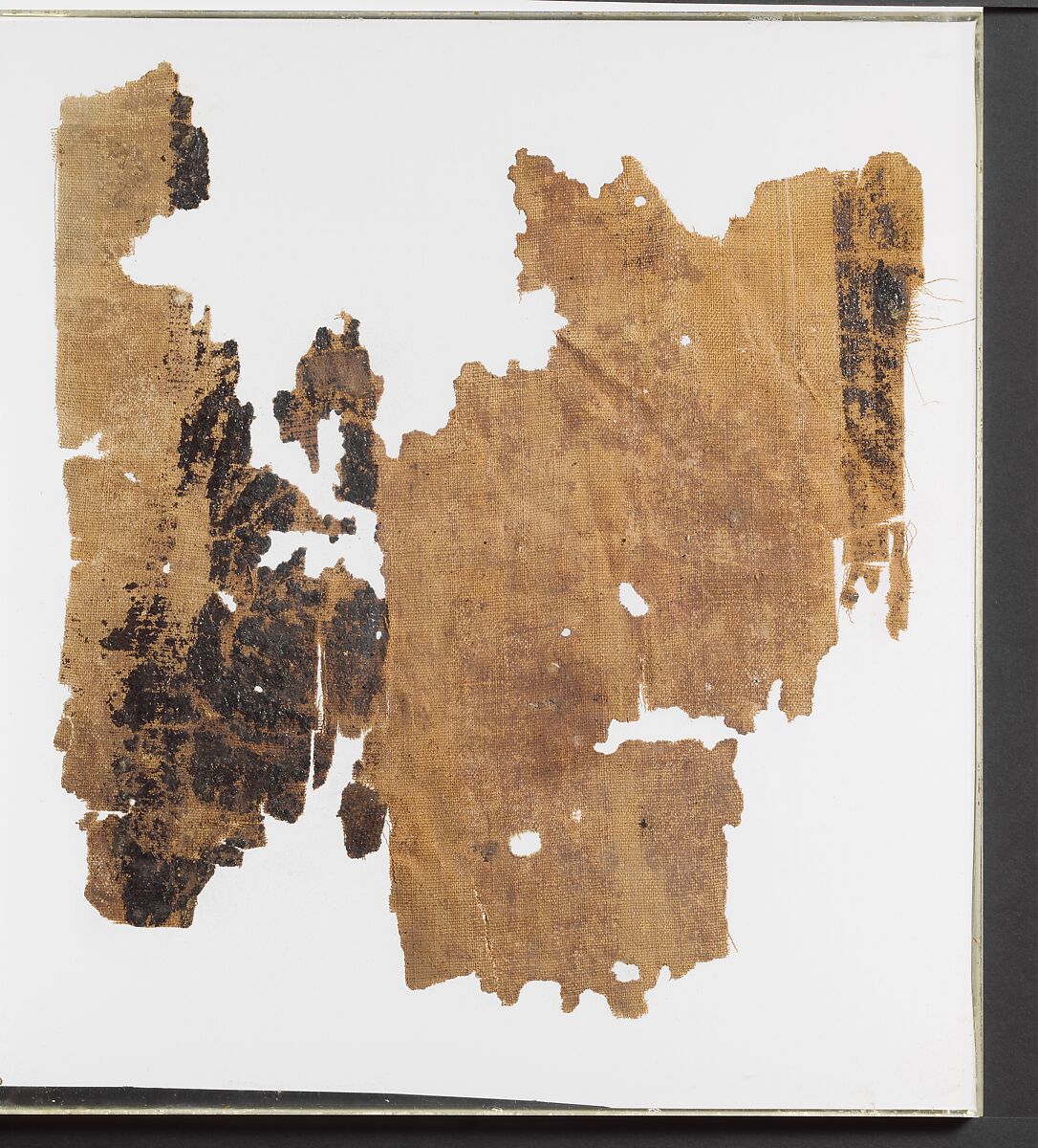 Fragment of a painted mummy shroud, Linen, paint, Roman, Egyptian