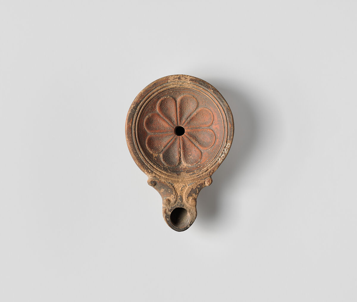 Terracotta oil lamp, Terracotta, Roman 