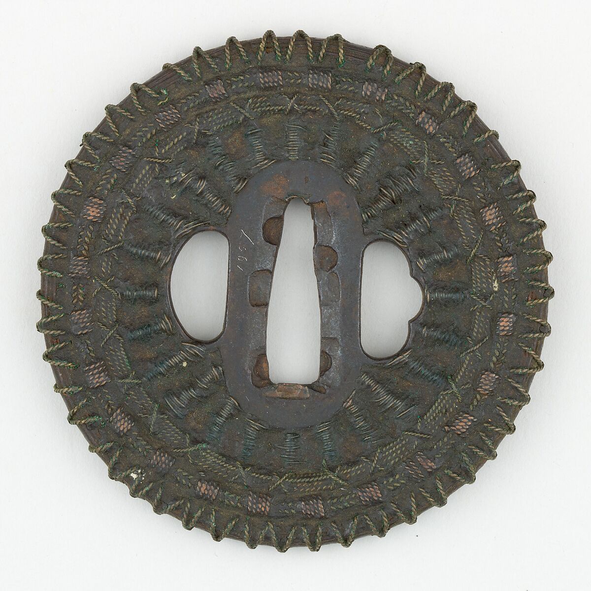Sword Guard (<i>Tsuba</i>) in Shingen Design (信玄鐔), Iron, copper, Japanese 