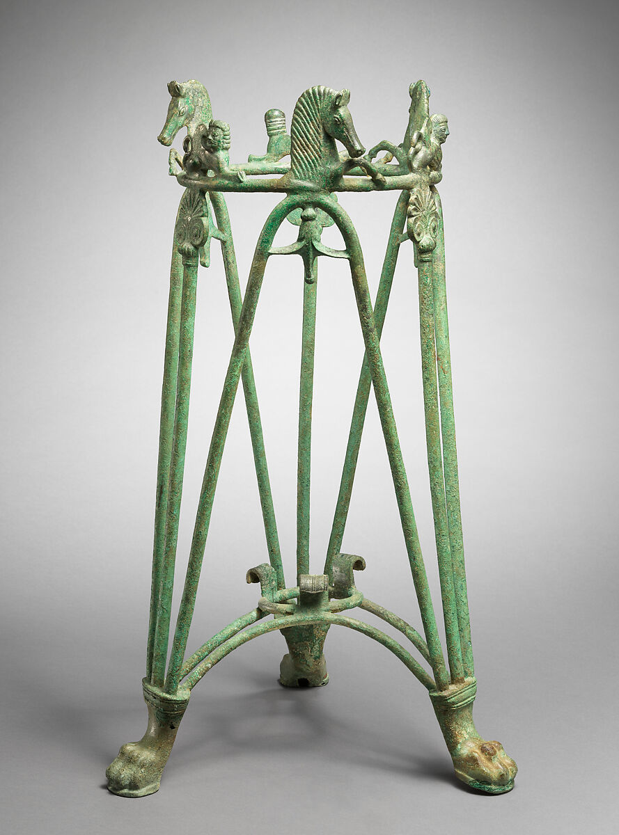 Bronze rod tripod stand, Bronze, Greek
