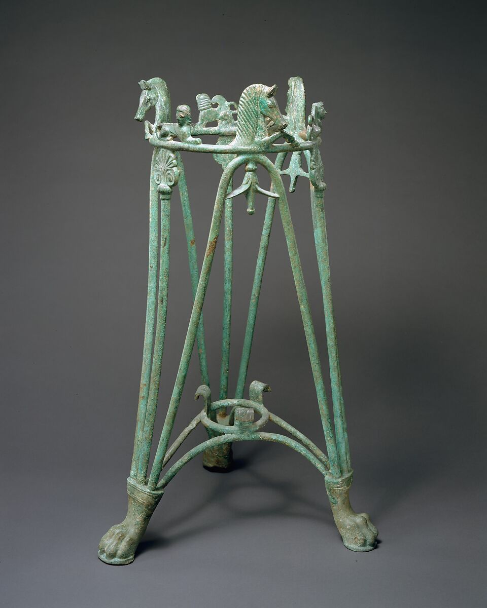 Bronze rod tripod stand, Bronze, Greek