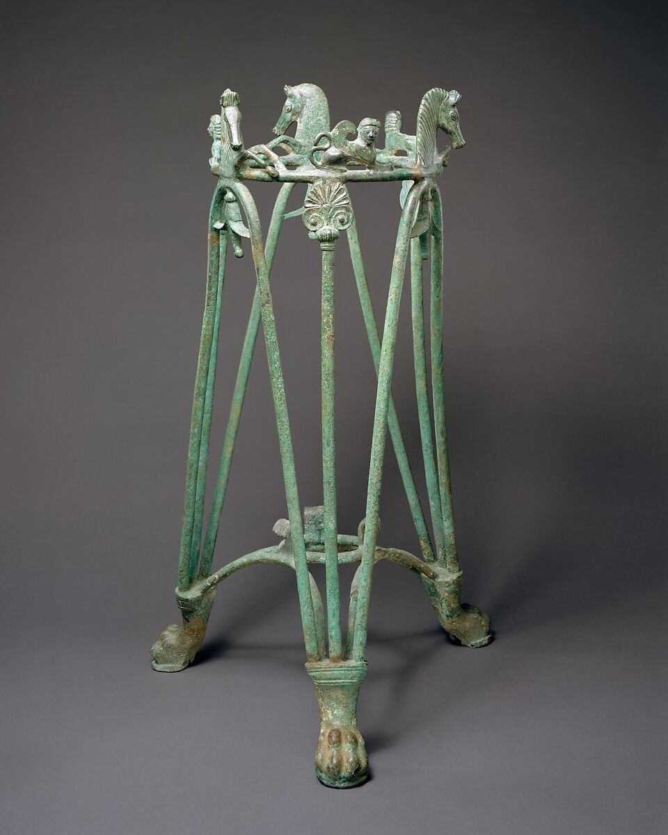 Bronze rod tripod stand, Bronze, Greek