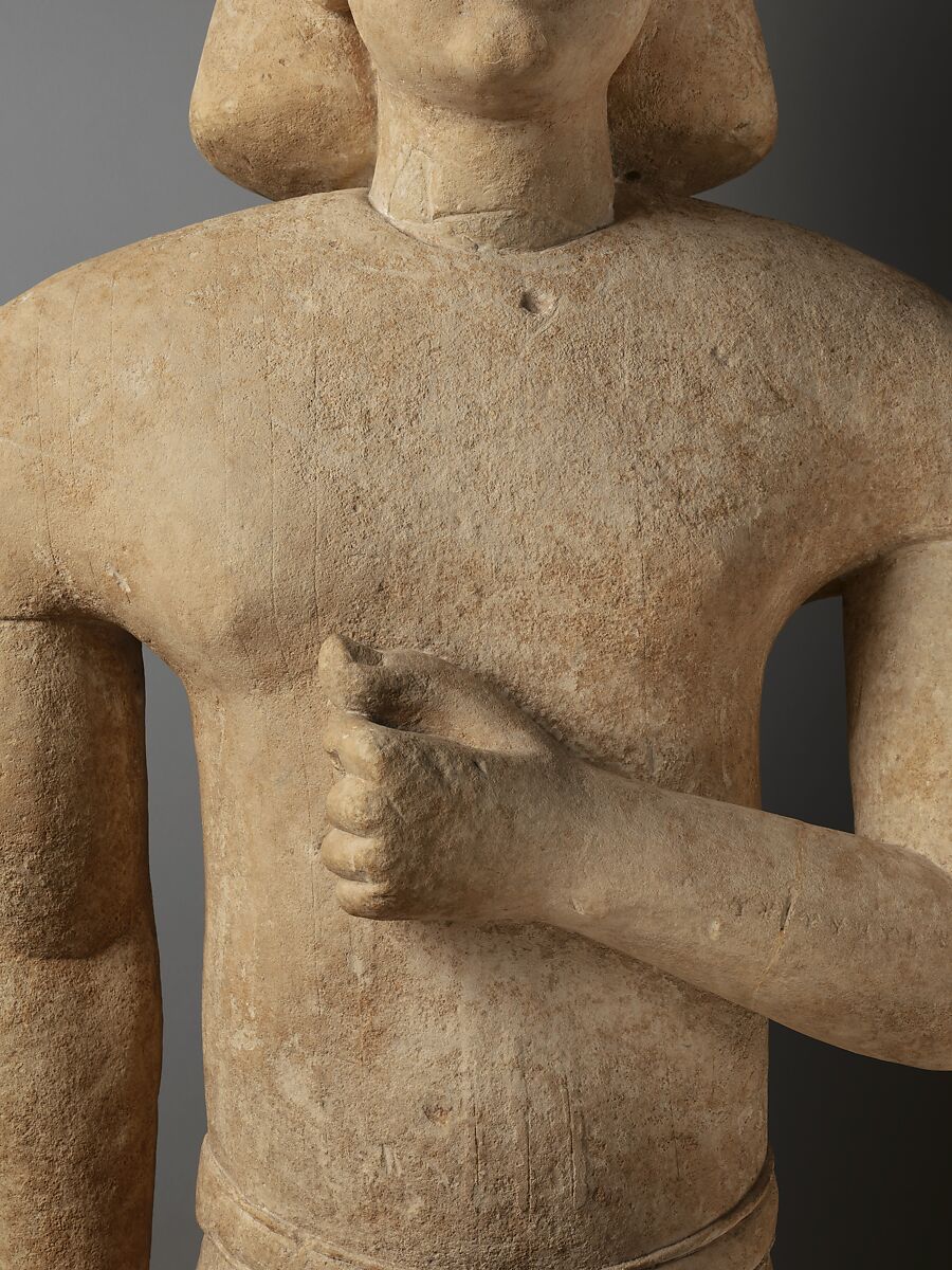 Limestone male figure in Egyptian dress, Limestone, Cypriot