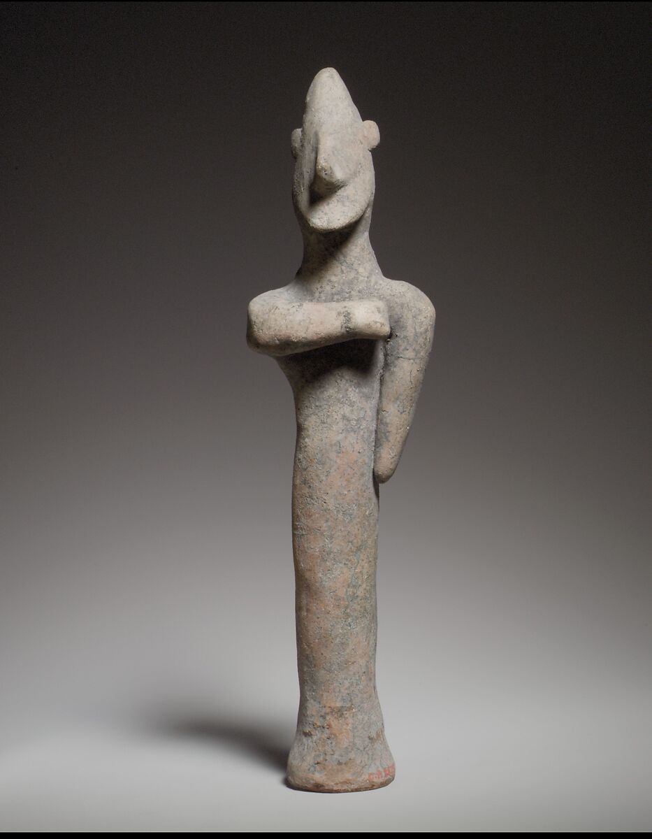 Standing male figurine, Terracotta, Cypriot 