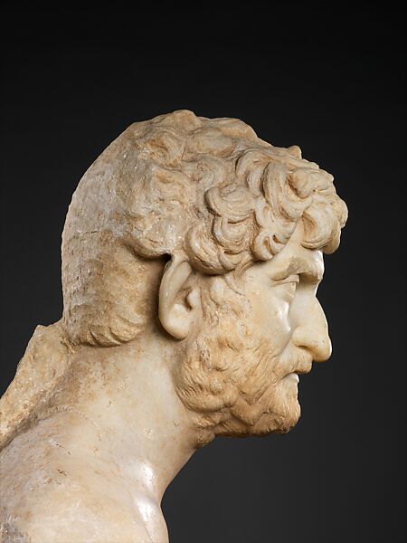 Marble bust of a bearded man, Marble, Roman