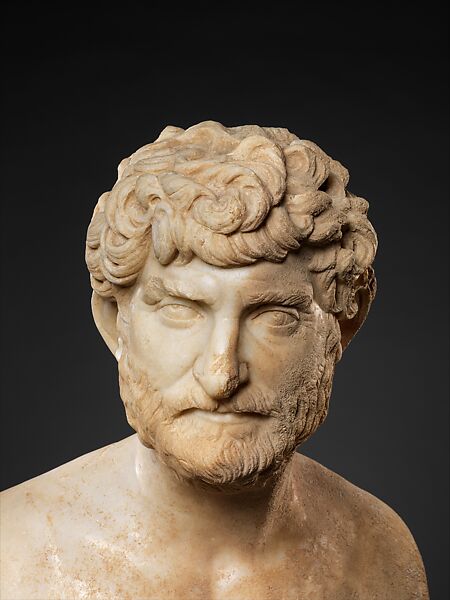 Marble bust of a bearded man, Marble, Roman