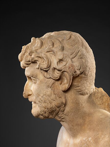 Marble bust of a bearded man, Marble, Roman
