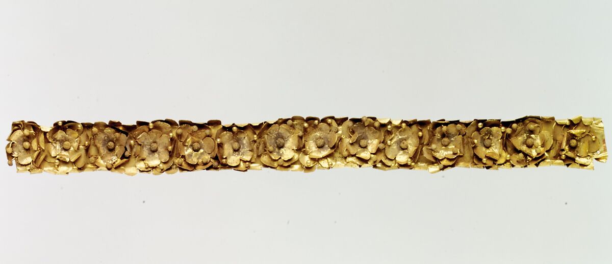 Gold diadem, Gold, Greek, South Italian or Etruscan
