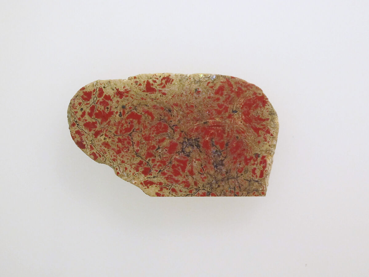 Glass monochrome inlay fragment, Glass, Roman 