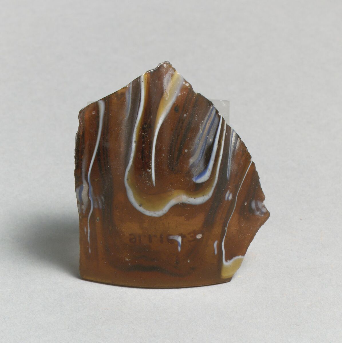 Glass mosaic ribbed bowl fragment, Glass, Roman