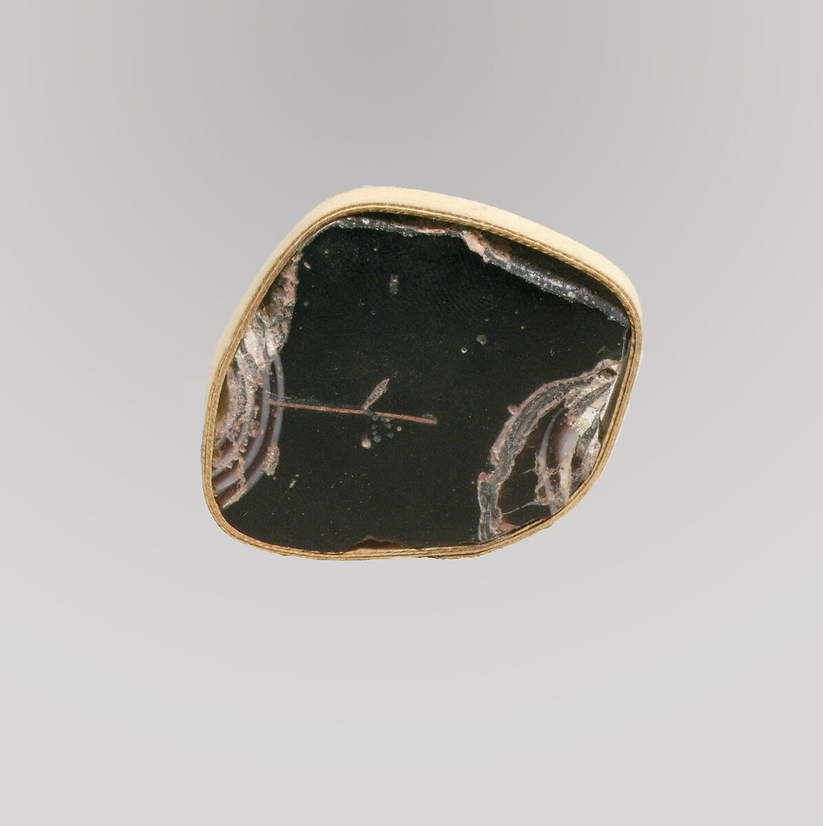 Glass mosaic inlay fragment, Glass, Roman 