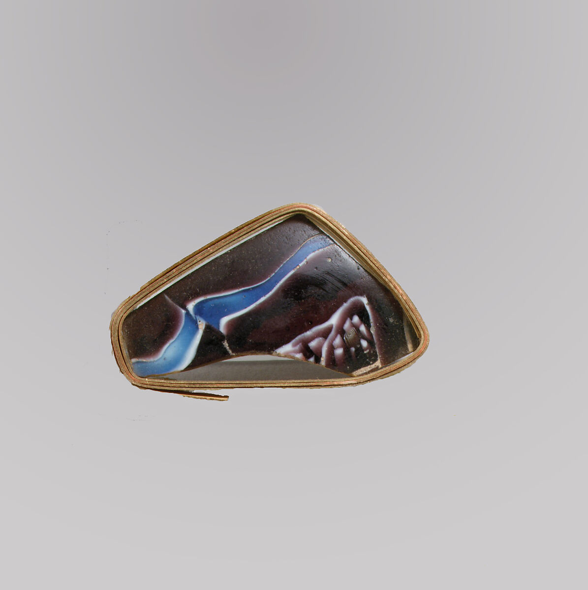 Glass mosaic bowl fragment, Glass, Roman 