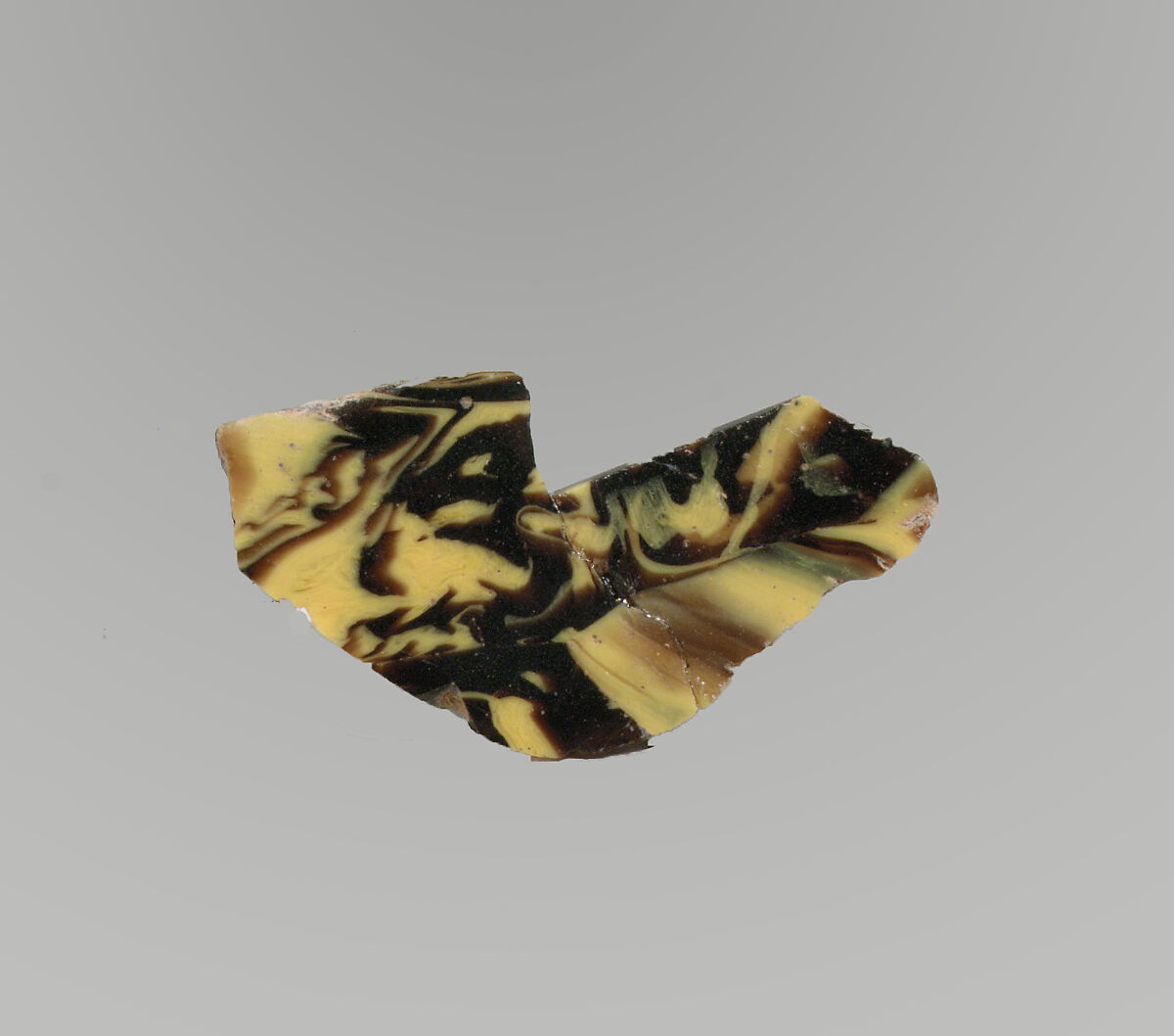 Glass mosaic inlay fragment, Glass, Roman 