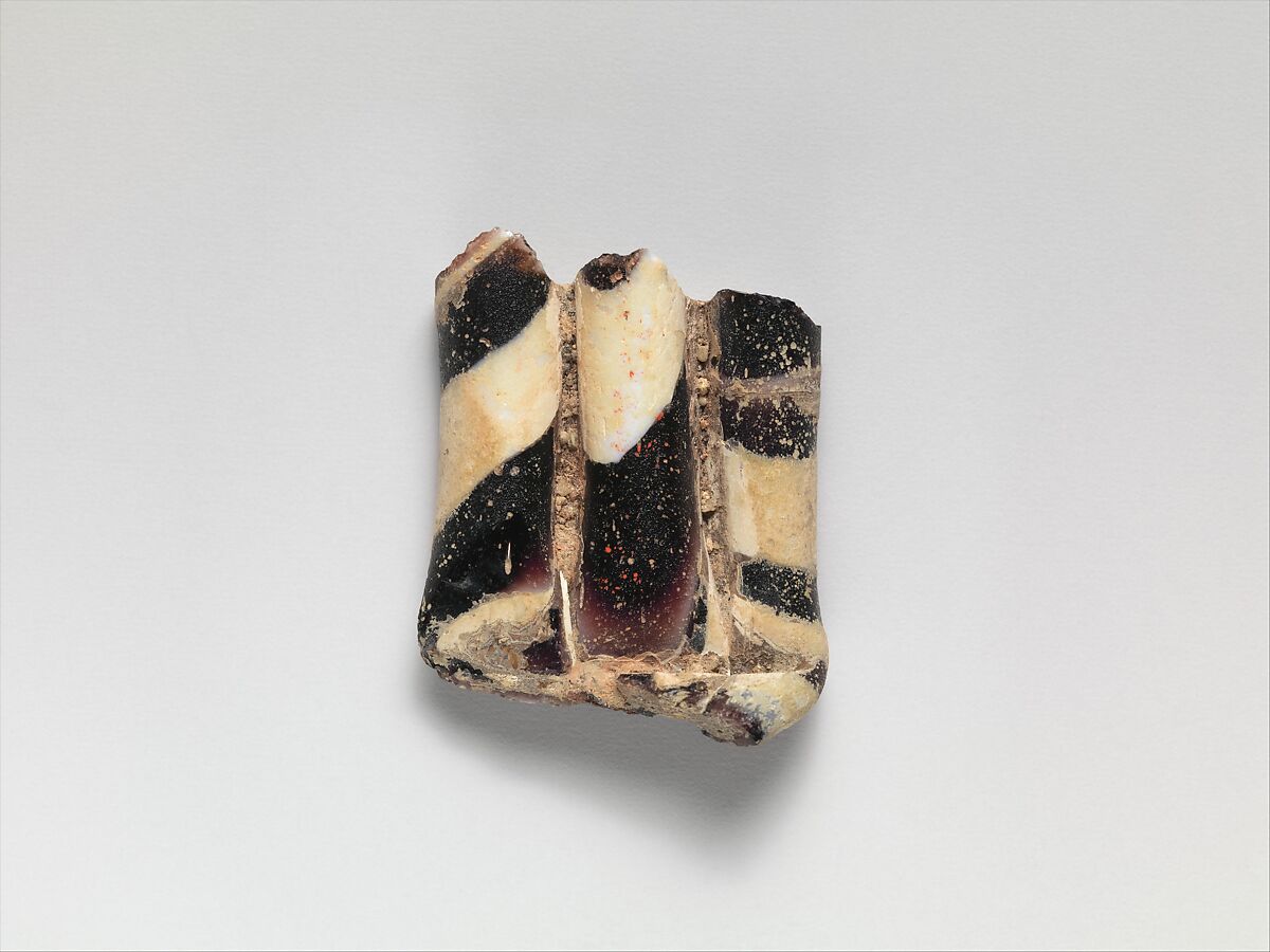 Glass mosaic handle fragment, Glass, Roman, probably northern Italian 