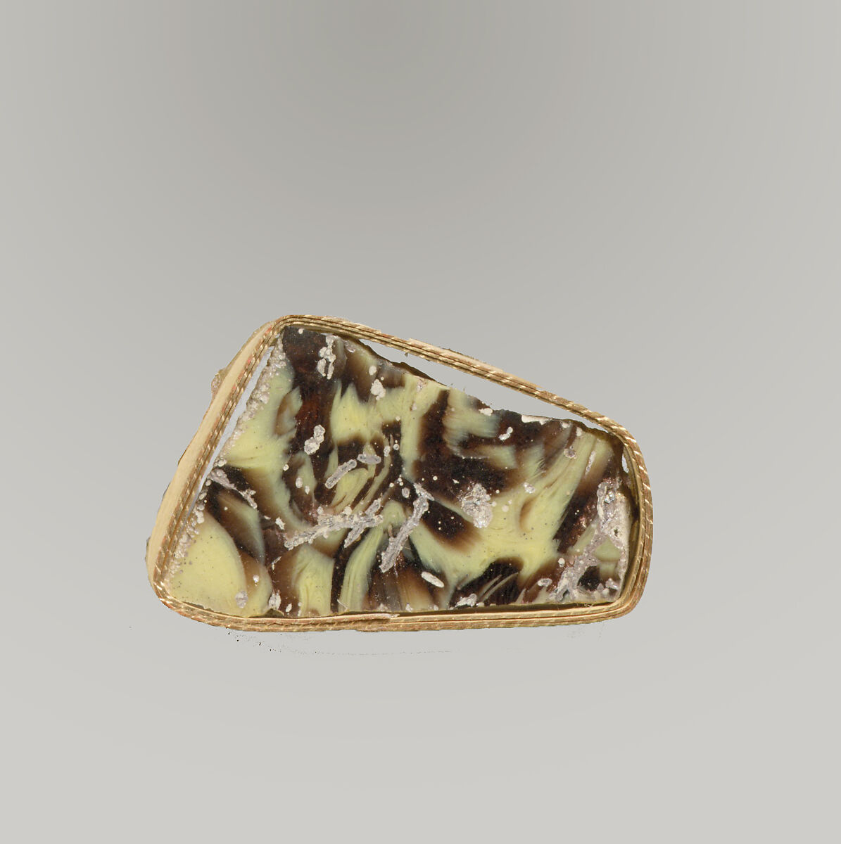 Glass mosaic inlay fragment, Glass, Roman 