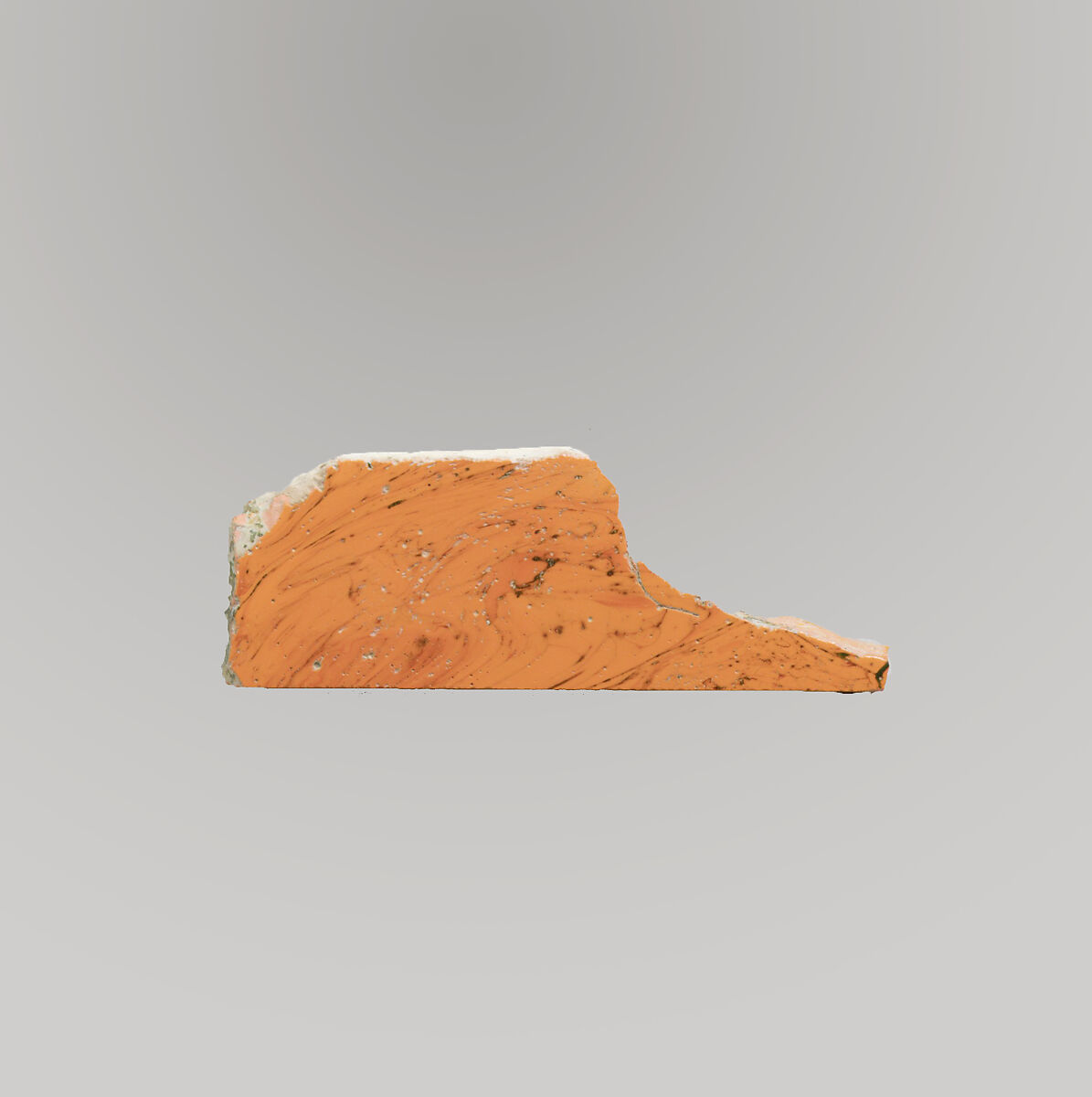 Glass marbled mosaic inlay fragment, Glass, Roman 
