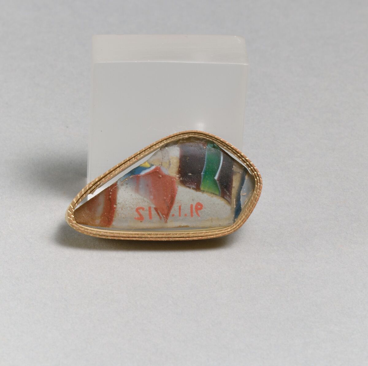 Glass mosaic bowl fragment, Glass, Roman