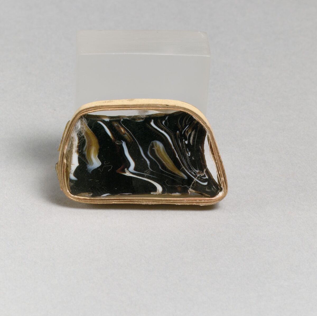 Glass mosaic handle fragment, Glass, Roman, probably northern Italian