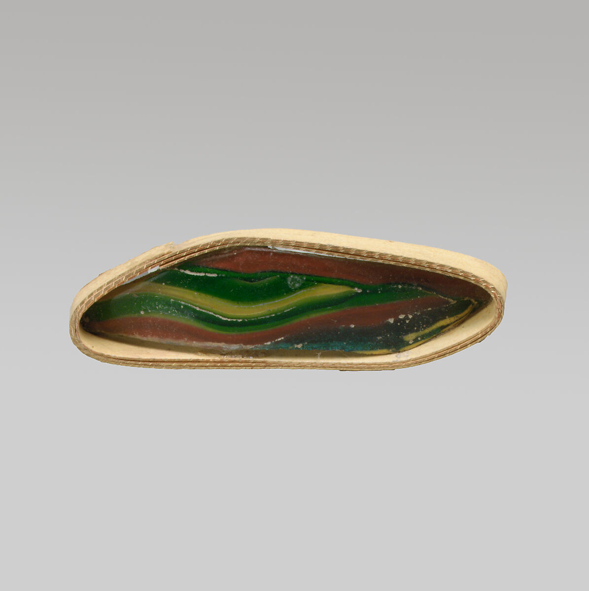 Glass striped mosaic fragment, Glass, Roman 