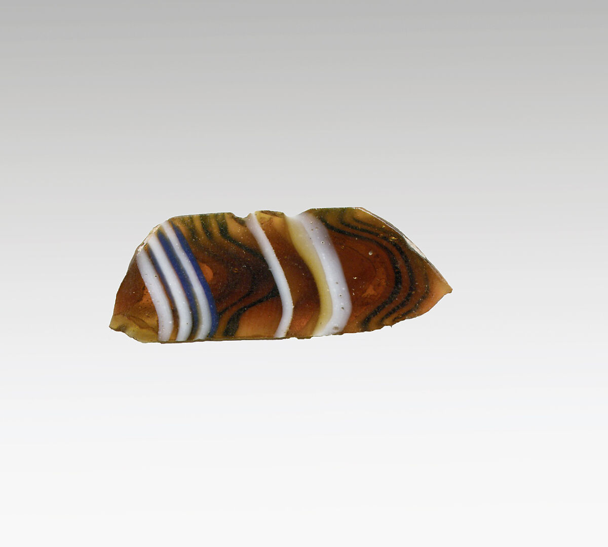 Mosaic glass ribbed bowl fragment, Glass, Roman 