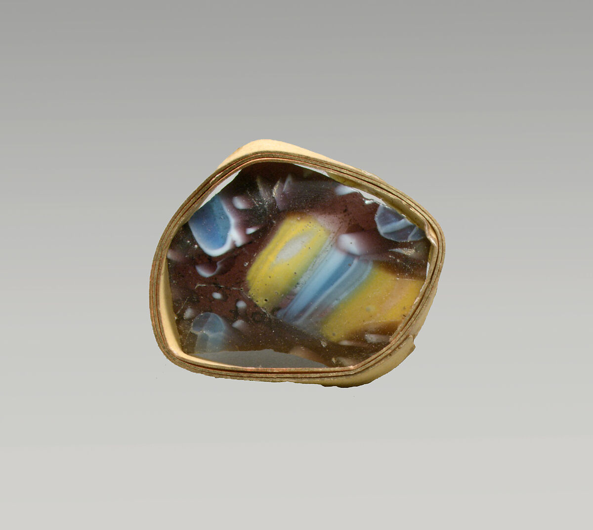 Glass mosaic fragment, Glass, Roman 