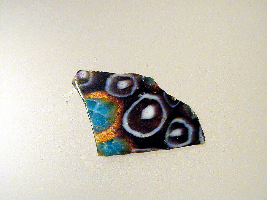 Glass mosaic fragment, Glass, Roman 