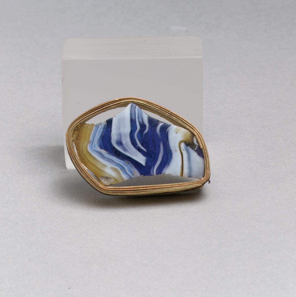 Glass mosaic fragment, Glass, Roman