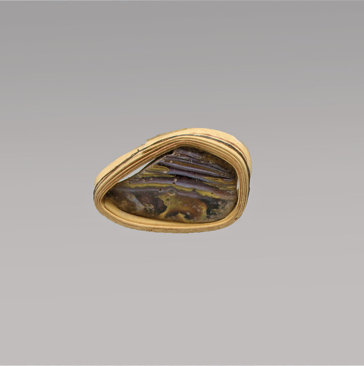 Glass mosaic bowl fragment, Glass, Roman 