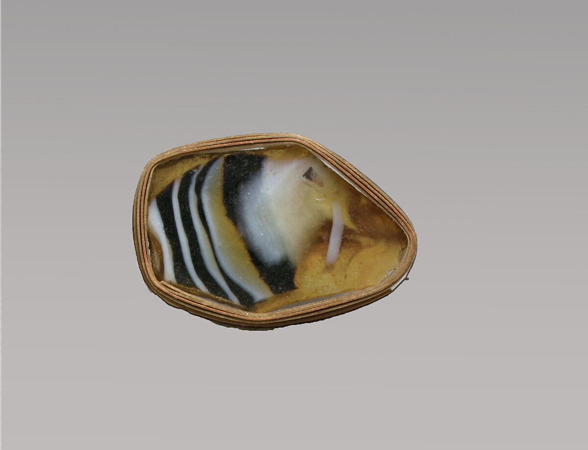 Glass mosaic ribbed bowl fragment, Glass, Roman 