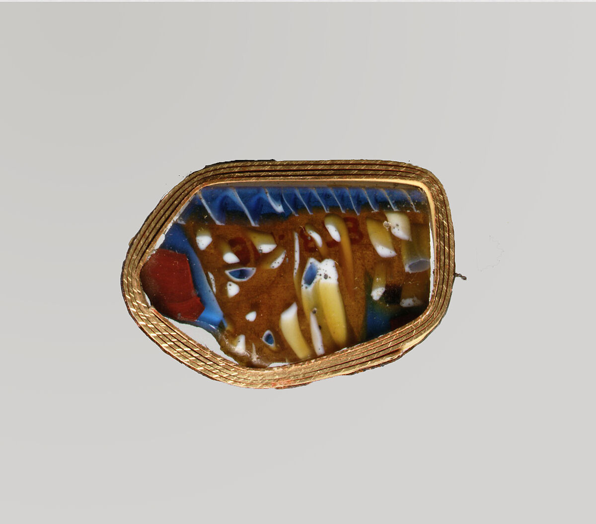 Glass mosaic bowl fragment, Glass, Roman 