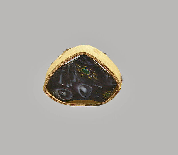 Glass mosaic fragment, Glass, Roman 