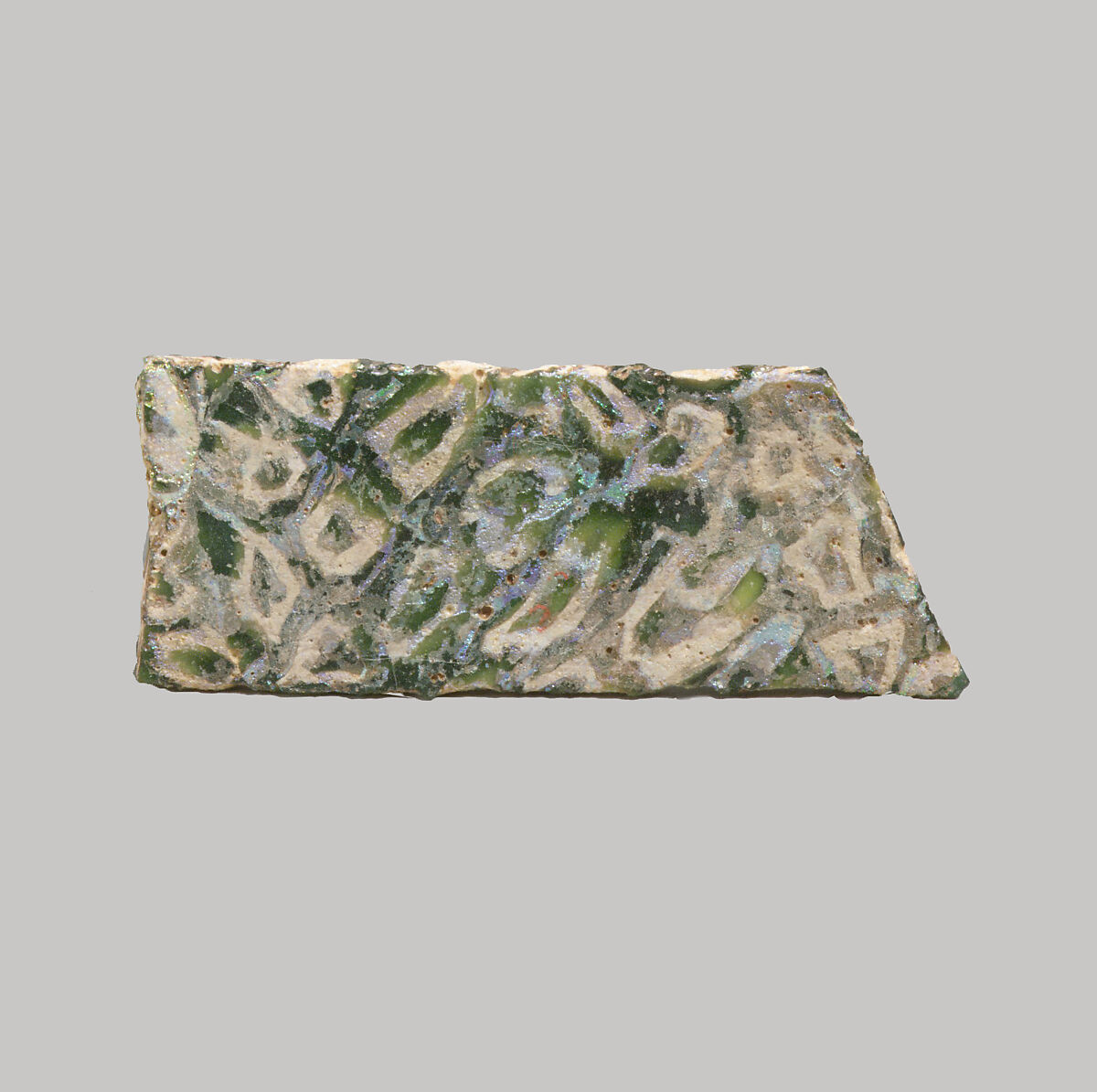 Glass mosaic inlay fragment, Glass, Roman 