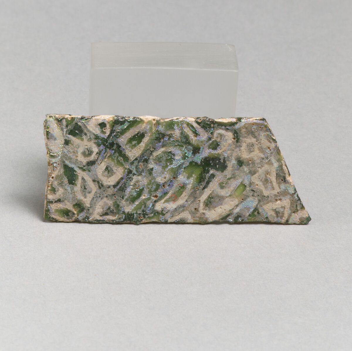Glass mosaic inlay fragment, Glass, Roman