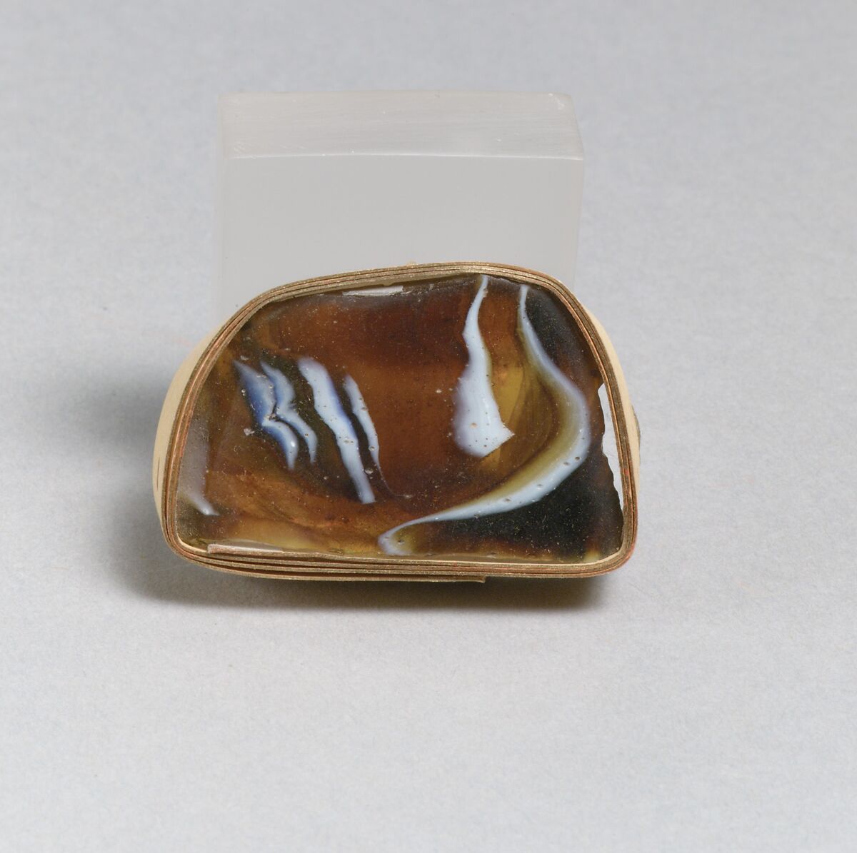 Glass mosaic ribbed bowl fragment, Glass, Roman
