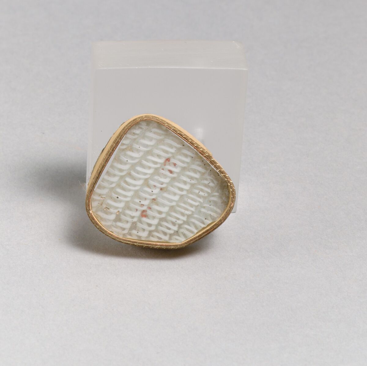Glass network mosaic fragment, Glass, Roman