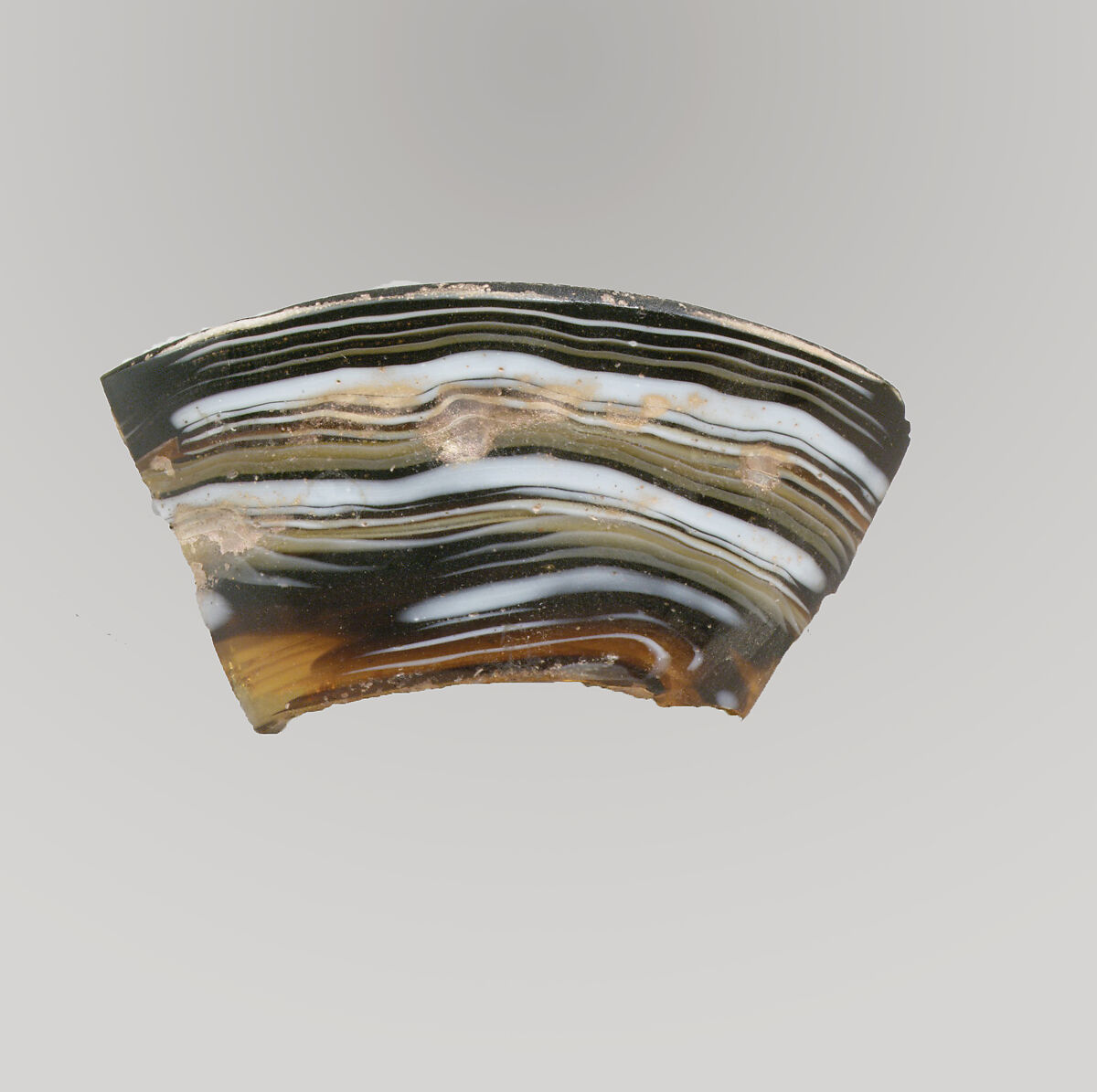 Glass mosaic bowl fragment, Glass, Roman 