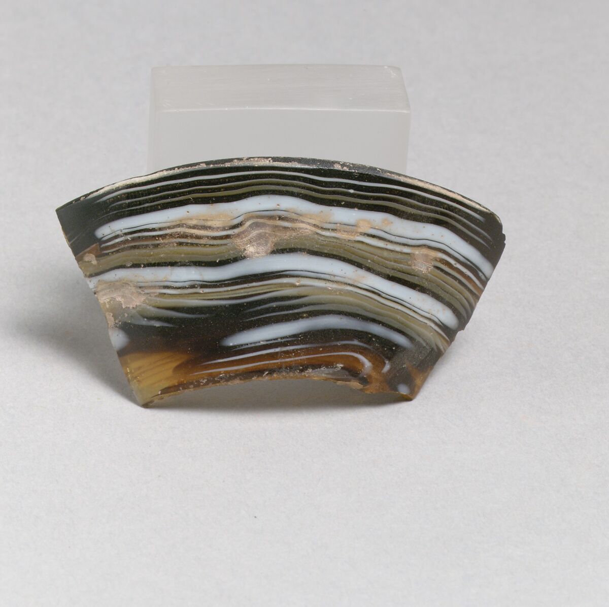 Glass mosaic bowl fragment, Glass, Roman