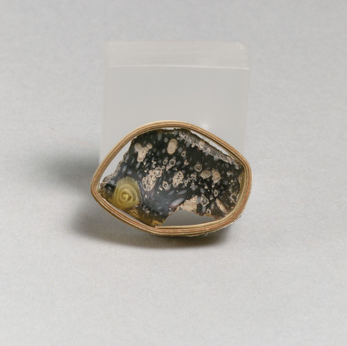 Glass mosaic carinated bowl fragment, Glass, Roman