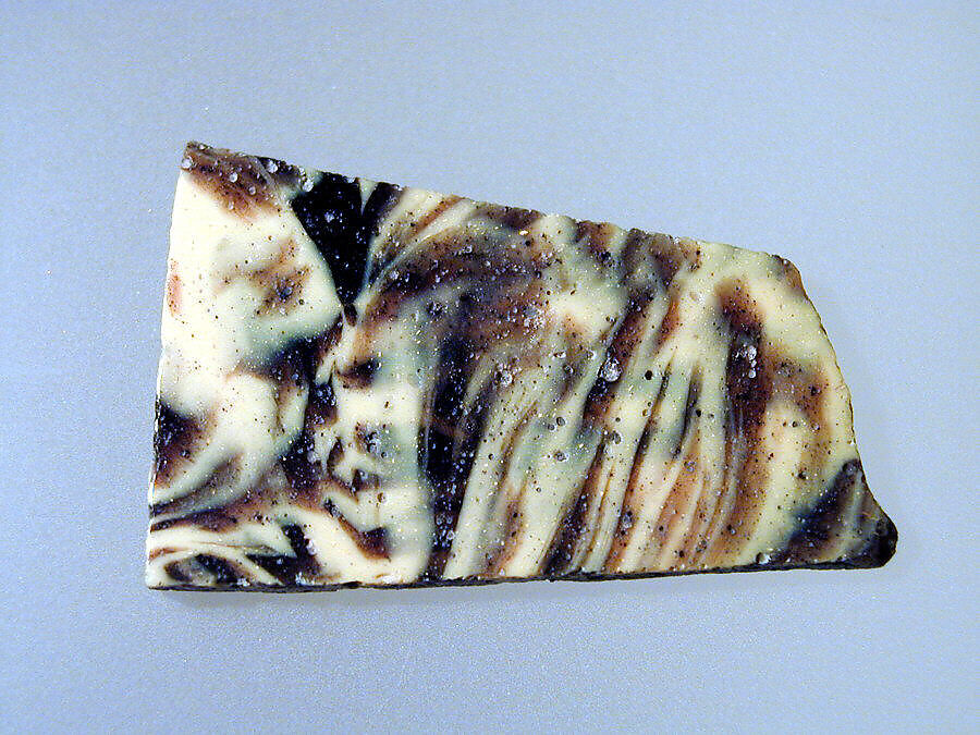 Glass mosaic inlay fragment, Glass, Roman 
