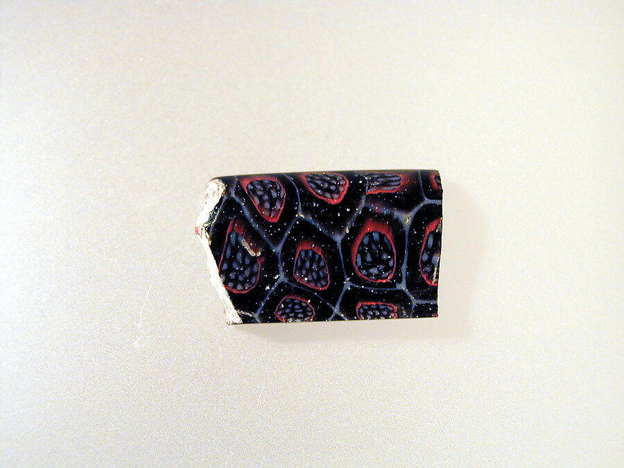 Glass mosaic carinated bowl fragment, Glass, Roman 
